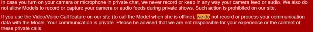 Privacy policy to protect user privacy on livejasmin
