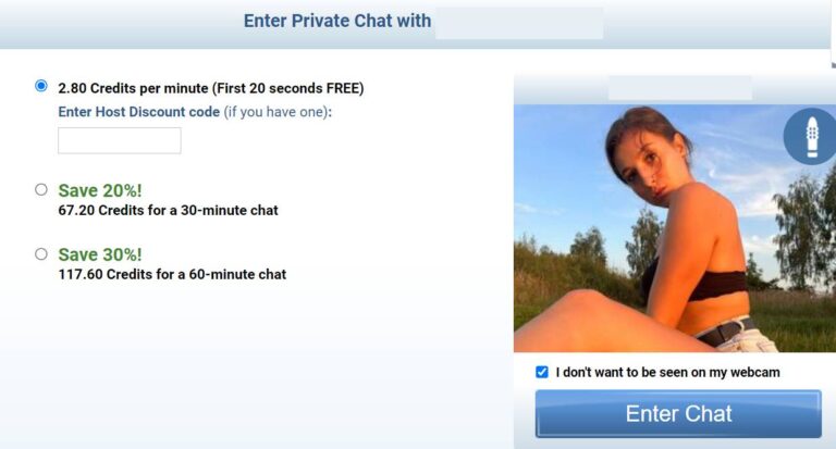 We found cheap private chats for long conversations with cam girl!